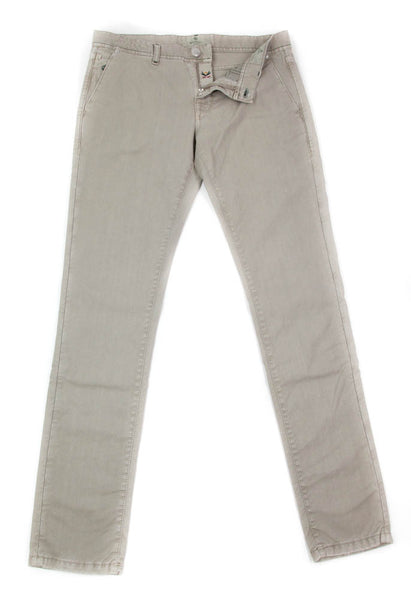 Luigi Borrelli Beige Solid Pants - Super Slim - 35/51 - (PAR40510523)