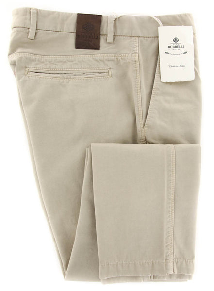 Luigi Borrelli Beige Solid Pants - Super Slim - 33/49 - (PETJ0160060)