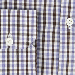 Luigi Borrelli Brown Check Shirt - Extra Slim - 15.75/40 - (SHRTX20)