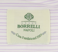 Luigi Borrelli Lavender Purple Striped Cotton Shirt - Extra Slim (30) - Parent