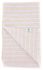 Luigi Borrelli Beige Striped Long Scarf - 27" x 62" - (LBSS1289)