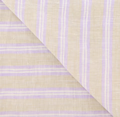 Luigi Borrelli Beige Striped Long Scarf - 27" x 62" - (LBSS1289)