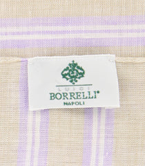 Luigi Borrelli Beige Striped Long Scarf - 27" x 62" - (LBSS1289)