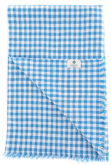 Luigi Borrelli Blue Check Long Scarf - 64" x 26" - (LBSS1266)