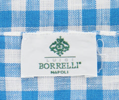 Luigi Borrelli Blue Check Long Scarf - 64" x 26" - (LBSS1266)