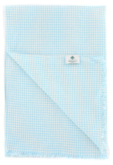 Luigi Borrelli Light Blue Check Long Scarf - 27" x 58" - (LBSS1255)
