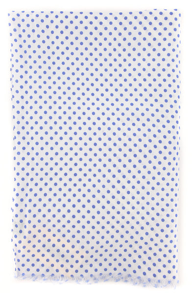 Luigi Borrelli Blue Polka Dot Long Scarf - 74" x 27" - (LBSS12210)