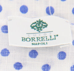 Luigi Borrelli Blue Polka Dot Long Scarf - 74" x 27" - (LBSS12210)