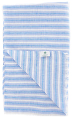 Luigi Borrelli Blue Striped Long Scarf - 70" x 27" - (LBSS12109)
