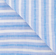 Luigi Borrelli Blue Striped Long Scarf - 70" x 27" - (LBSS12109)