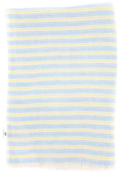 Luigi Borrelli Light Blue Striped Long Scarf - 56" x 27" - (LBSS12124)