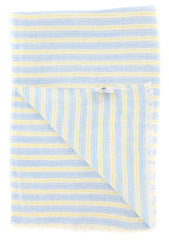 Luigi Borrelli Light Blue Striped Long Scarf - 56" x 27" - (LBSS12124)