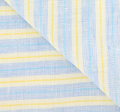 Luigi Borrelli Light Blue Striped Long Scarf - 56" x 27" - (LBSS12124)