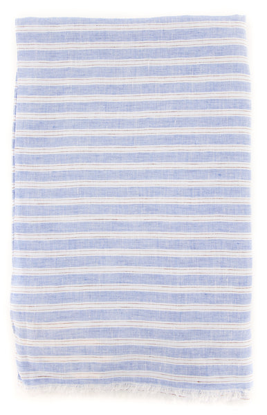 Luigi Borrelli Blue Striped Long Scarf - 60" x 27" - (LBSS12174)