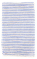 Luigi Borrelli Blue Striped Long Scarf - 60" x 27" - (LBSS12174)