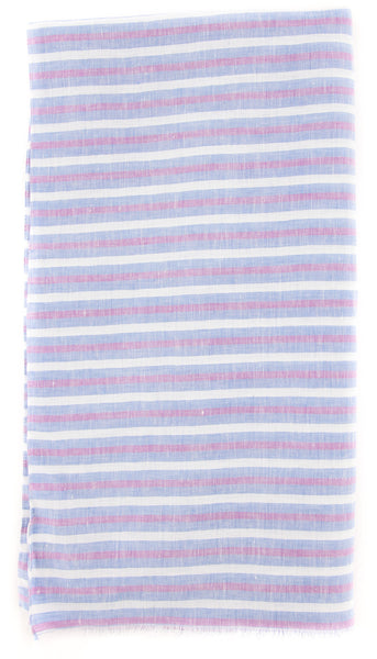 Luigi Borrelli Blue Striped Long Scarf - 66" x 27" - (LBSS12192)