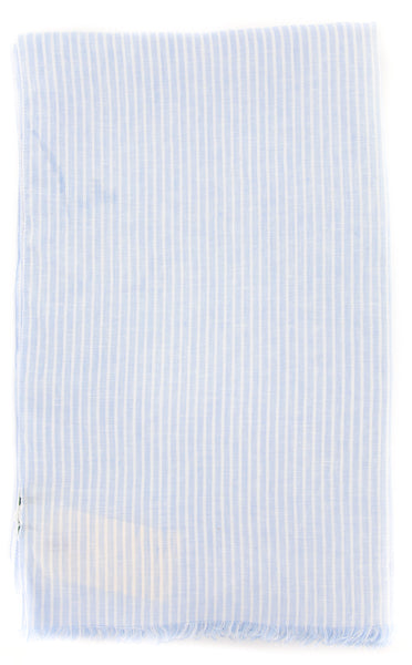 Luigi Borrelli Light Blue Striped Long Scarf - 78" x 27" - (LBSS12193)