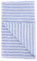 Luigi Borrelli Blue Striped Long Scarf - 60" x 27" - (LBSS12169)