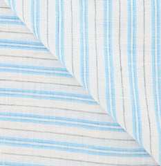 Luigi Borrelli Light Blue Striped Long Scarf - 64" x 27" - (LBSS1275)