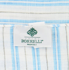Luigi Borrelli Light Blue Striped Long Scarf - 64" x 27" - (LBSS1275)