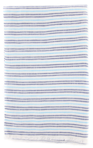 Luigi Borrelli Blue Striped Long Scarf - 68" x 27" - (LBSS1279)