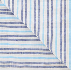 Luigi Borrelli Blue Striped Long Scarf - 68" x 27" - (LBSS1279)