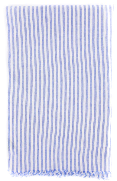 Luigi Borrelli Blue Striped Long Scarf - 74" x 27" - (LBSS1286)