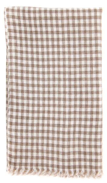 Luigi Borrelli Brown Check Long Scarf - 78" x 27" - (LBSS12212)