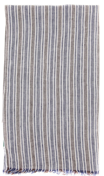Luigi Borrelli Brown Striped Long Scarf - 56" x 27" - (LBSS12103)
