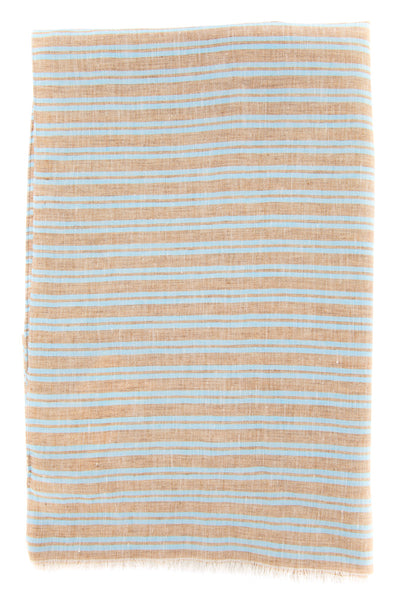 Luigi Borrelli Brown Striped Long Scarf - 58" x 27" - (LBSS12217)