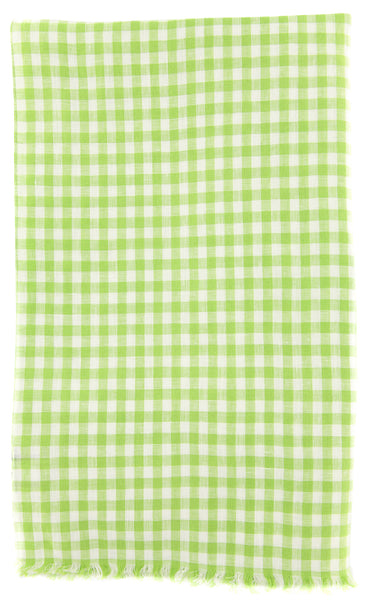 Luigi Borrelli Green Check Long Scarf - 27" x 70" - (LBSS1256)