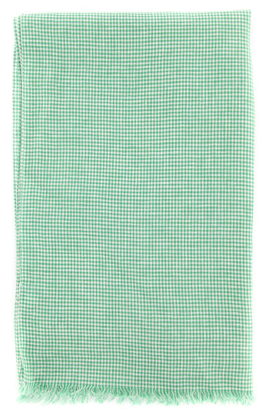 Luigi Borrelli Green Micro-Check Long Scarf - 53" x 27" - (LBSS1242)
