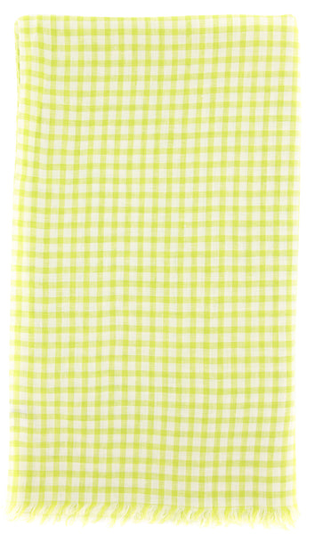 Luigi Borrelli Green Check Long Scarf - 58" x 27" - (LBSS1237)