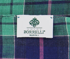 Luigi Borrelli Green Plaid Long Scarf - 74" x 27" - (LBSS1245)