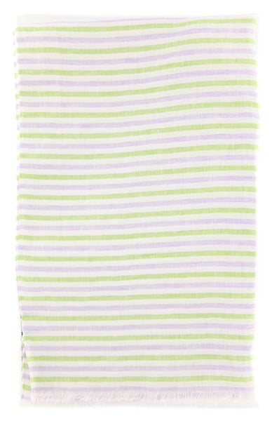 Luigi Borrelli Green Striped Long Scarf - 27" x 52" - (LBSS1293)