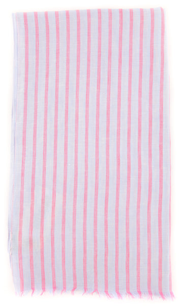 Luigi Borrelli Light Blue Striped Long Scarf - 72" x 27" - (LBSS12139)