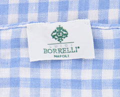Luigi Borrelli Light Blue Check Long Scarf - 66" x 26" - (LBSS1262)