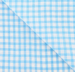 Luigi Borrelli Light Blue Check Long Scarf - 66" x 26" - (LBSS1243)