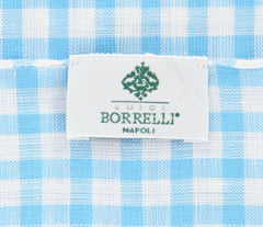 Luigi Borrelli Light Blue Check Long Scarf - 66" x 26" - (LBSS1243)