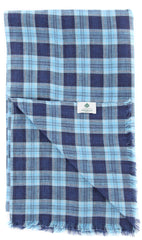 Luigi Borrelli Light Blue Plaid Long Scarf - 62" x 27" - (LBSS1241)