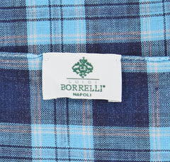 Luigi Borrelli Light Blue Plaid Long Scarf - 62" x 27" - (LBSS1241)