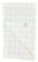 Luigi Borrelli Light Blue Check Long Scarf - 27" x 76" - (LBSS1249)