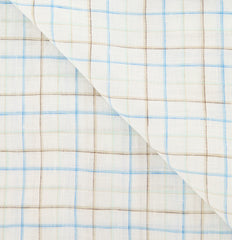 Luigi Borrelli Light Blue Check Long Scarf - 27" x 76" - (LBSS1249)