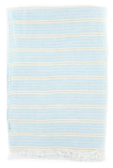 Luigi Borrelli Light Blue Striped Long Scarf - 68" x 27" - (LBSS12110)