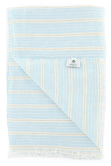 Luigi Borrelli Light Blue Striped Long Scarf - 68" x 27" - (LBSS12110)