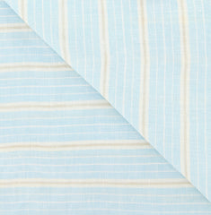Luigi Borrelli Light Blue Striped Long Scarf - 68" x 27" - (LBSS12110)