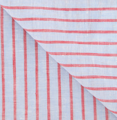 Luigi Borrelli Light Blue Striped Long Scarf - 76" x 27" - (LBSS12125)