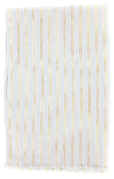 Luigi Borrelli Light Blue Striped Long Scarf - 56" x 27" - (LBSS12126)