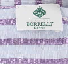 Luigi Borrelli Light Blue Striped Long Scarf - 72" x 27" - (LBSS12135)