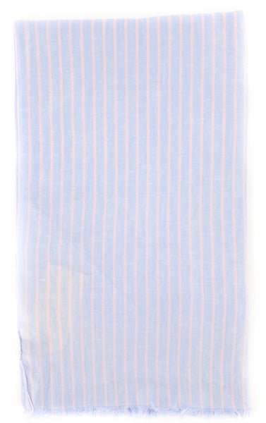Luigi Borrelli Light Blue Striped Long Scarf - 56" x 27" - (LBSS12143)